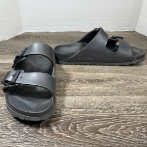 Birkenstock Arizona Shoes Women Sz:6 Silver Sandal Slides Streetwear Beach Comfy